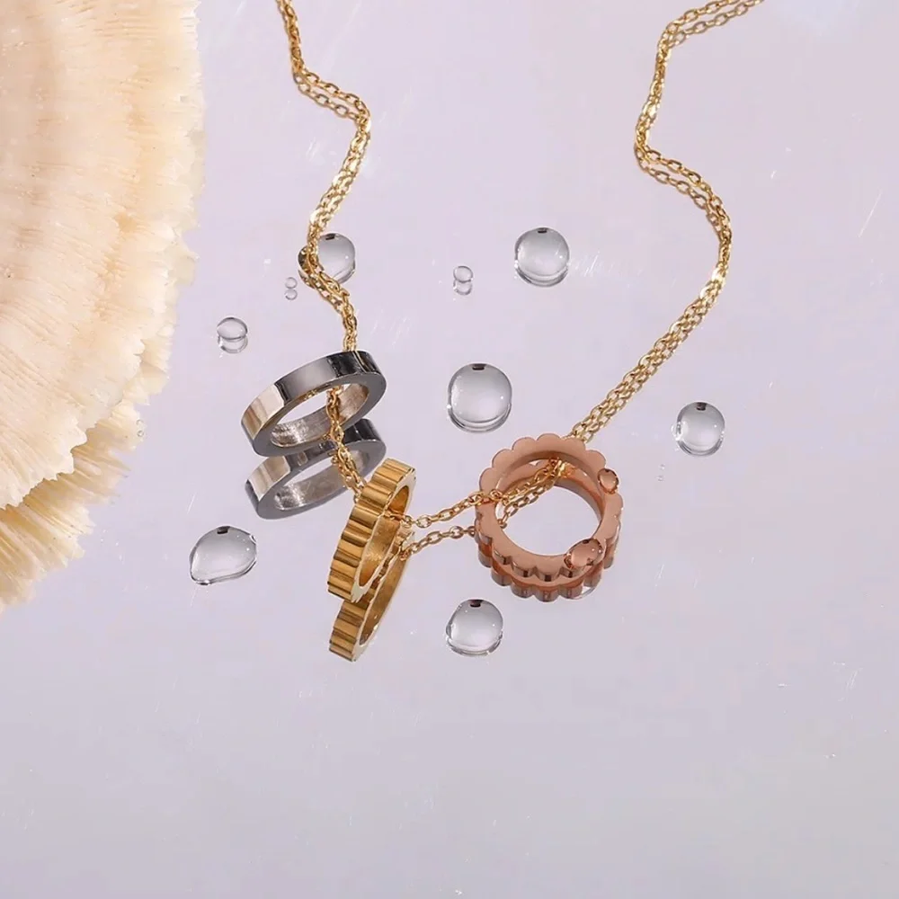 New Trending 18K Gold Hoop Pendant Necklace, nice Necklace, cute Necklace - Picture 6 of 7